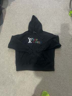 No Jumper x Very Lonely Embroidered LV Logo Black Hoodie